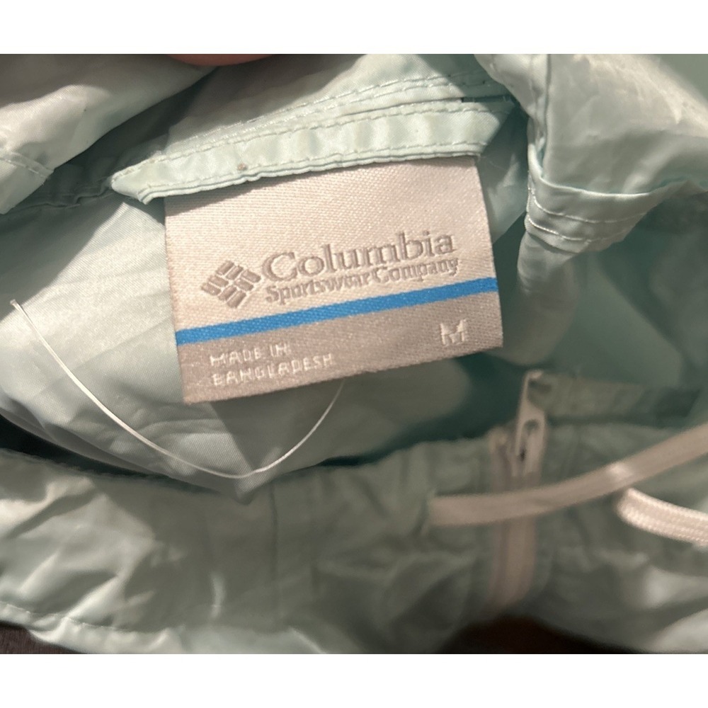Columbia Jacket Womens M Teal Hooded Full Zip Lightweight Rain Windbreaker - Picture 6 of 8
